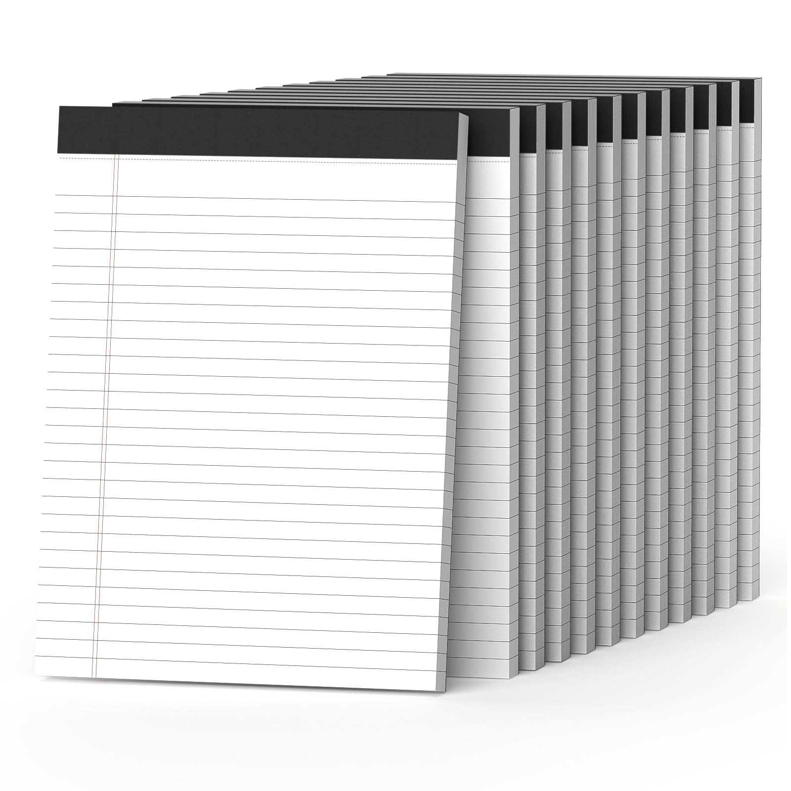 12 Pack Legal Pads 8.5 x 11 Wide Ruled Note Pads 8.5 x 11 Inch Notepads Micro Perforated Writing Pads Notebook Pads of Paper Lined White Paper, 30