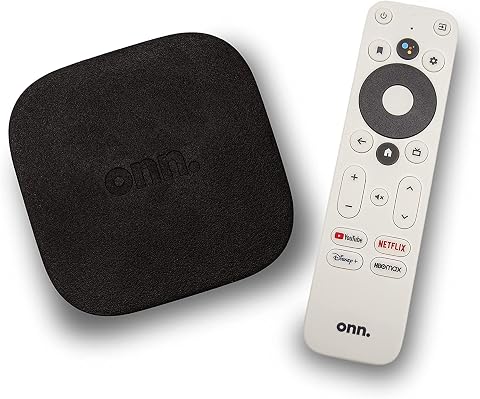 ONN Android TV 4K UHD Streaming Device with Voice Remote Control and High-Speed HDMI Cable