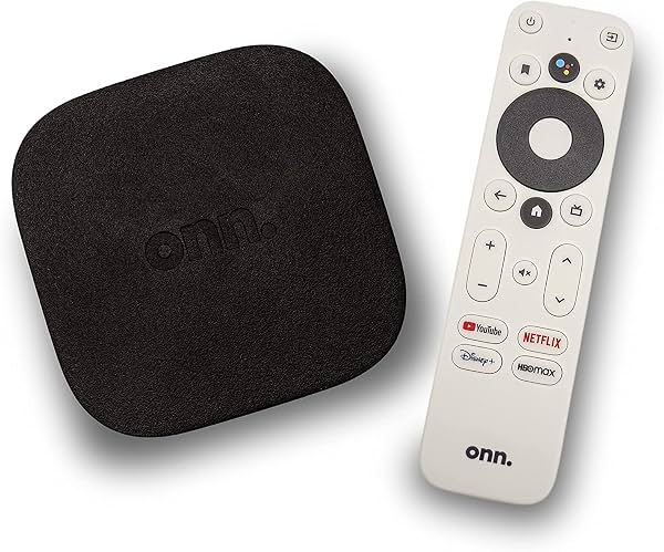 ONN Android TV 4K UHD Dispositivo de Streaming con Control Remoto por Voz Google Assistant y Cable HDMI de Alta Velocidad (100026240) Negro