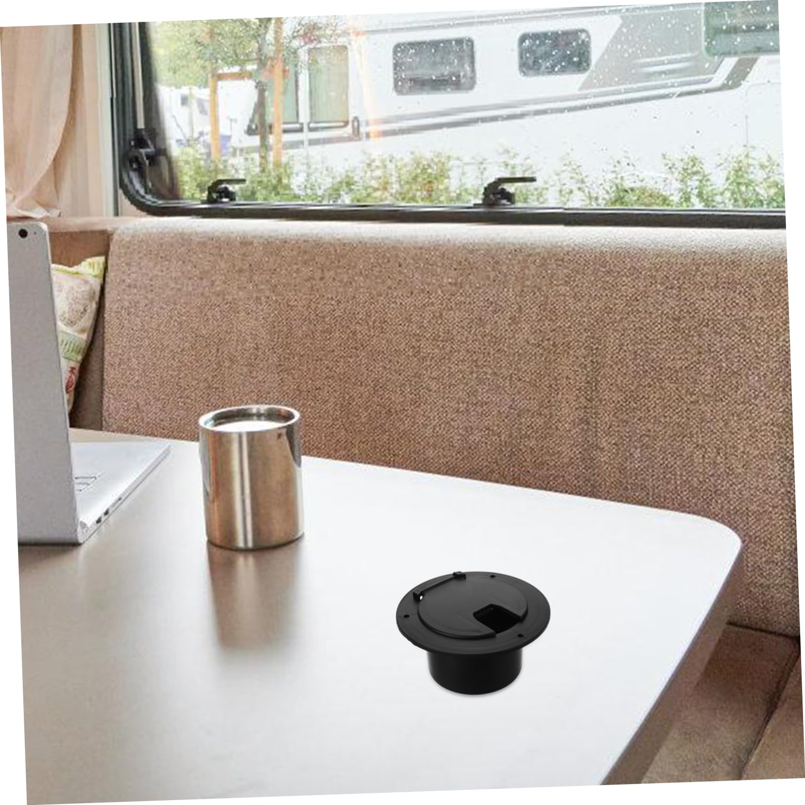 3 Pièces Boîte De Rangement en Fil Trappe De Camping-Car Passe-câble Électrique Trappe De Câble De RV Abdos