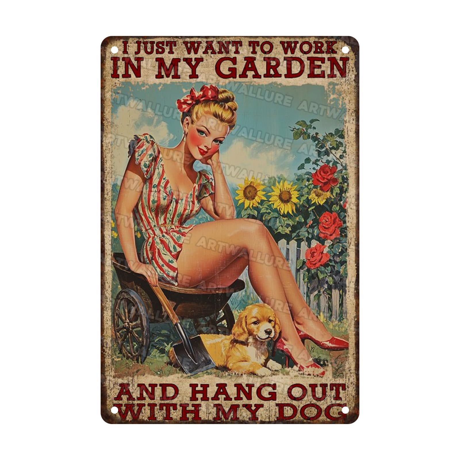Gardening Decor Garden Sign for Yard Backyard Art Plaque Oasis Metal Sign Vintage Decor Garden Iron Painting for Greenhouse Patio Decoration 8x12inch