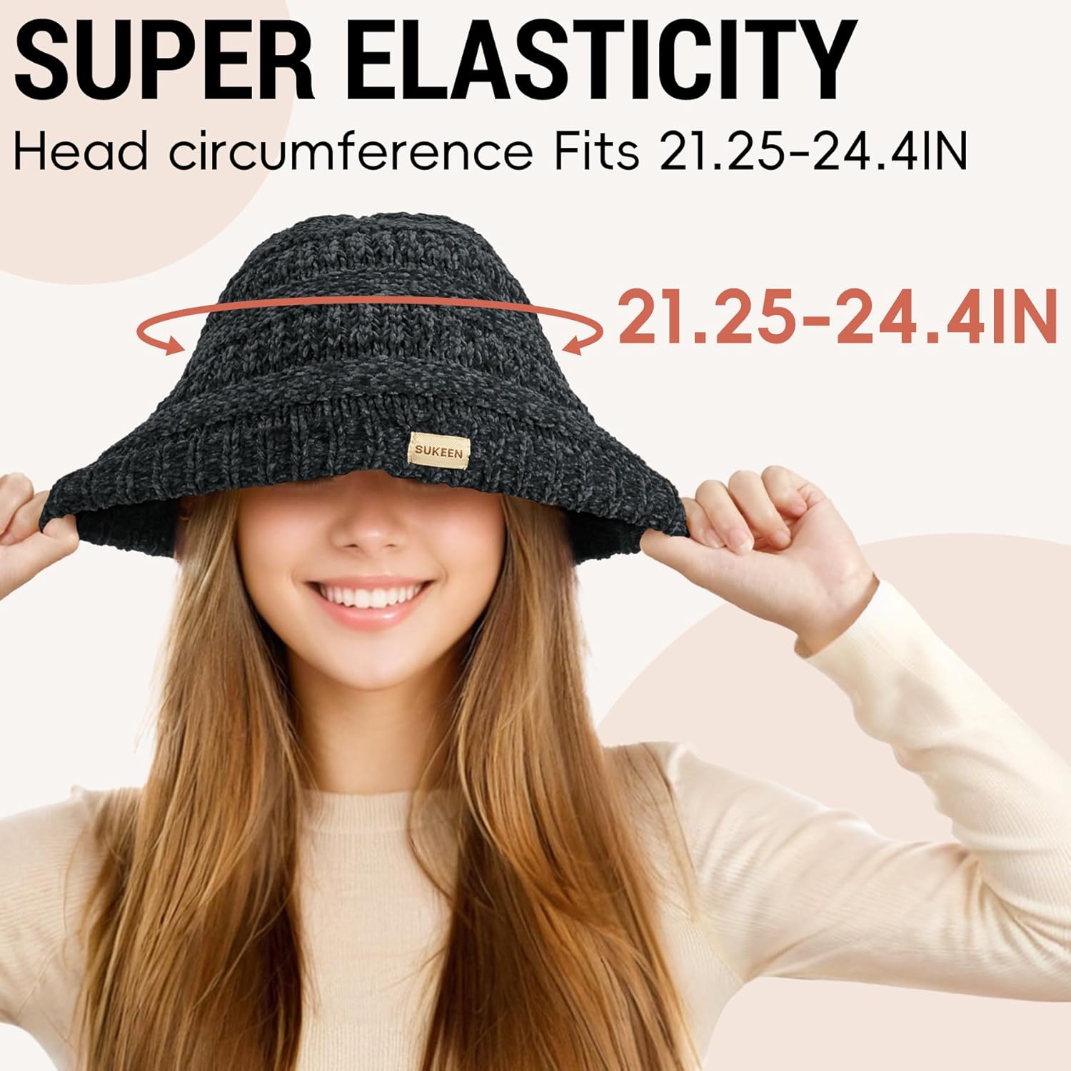 Sukeen Knit Beanie Hat for Women Thick Fleece Lined Winter Hat Warm Skull Cap Fashionable Knit Cap for Outdoor - Image 4