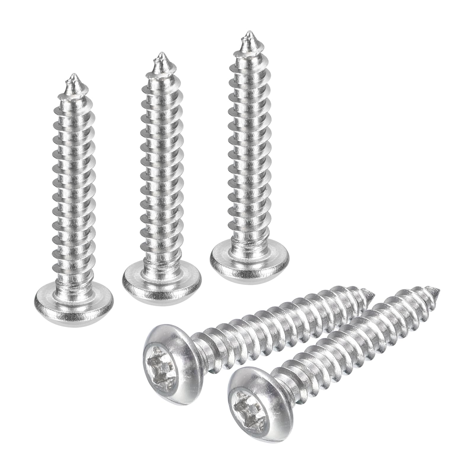 uxcell #6 x 3/4" Torx Security Screws, 20pcs Button Head Tamper Resistant Self Tapping Screws, 304 Stainless Steel Anti-Theft Screws