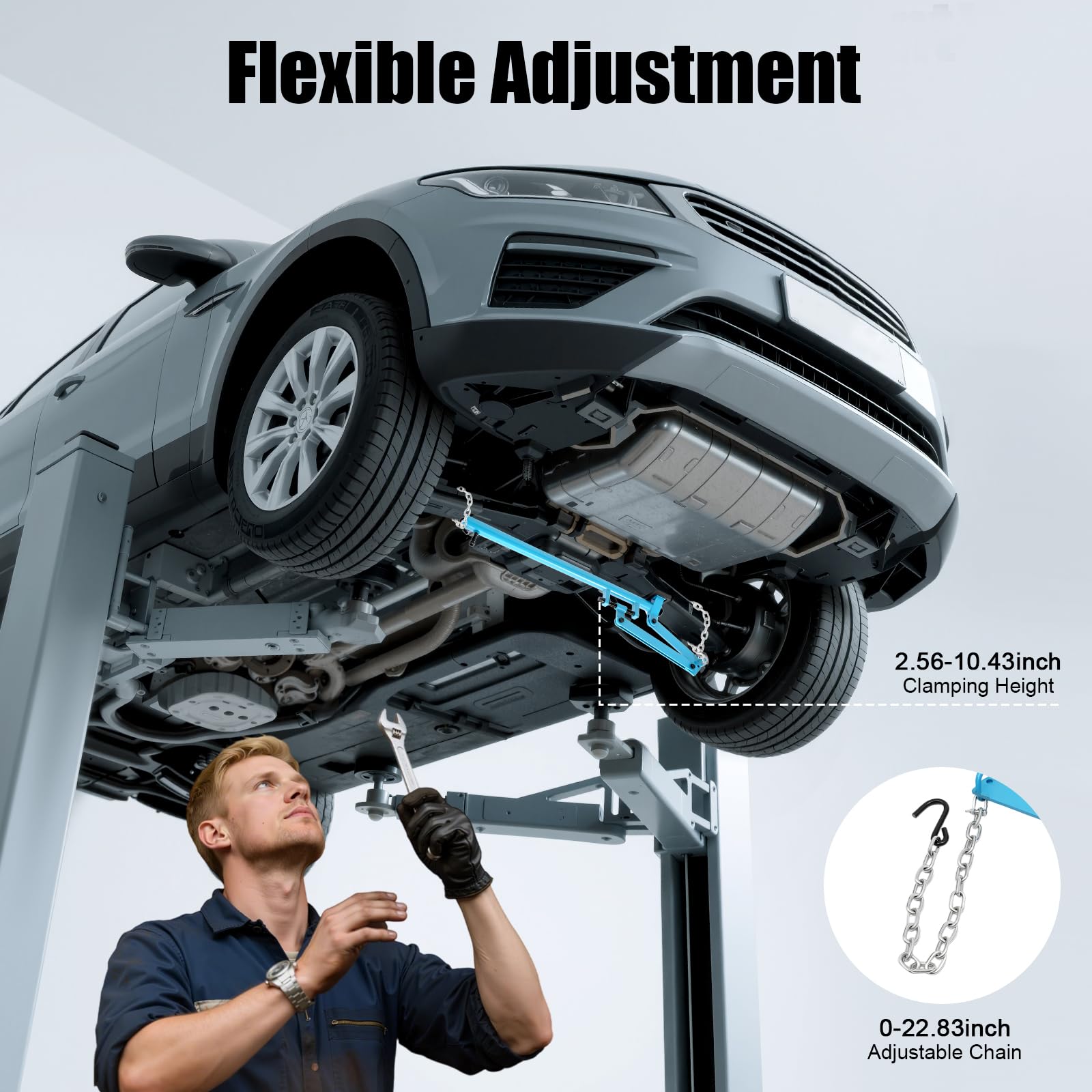 Herramienta de palanca de brazo de suspensión,Herramienta de palanca para coches Separador Chasis Coche Reparación Automotriz,Altura de sujeción 65-265 mm Fuerza de tracción máxima 500 Kg
