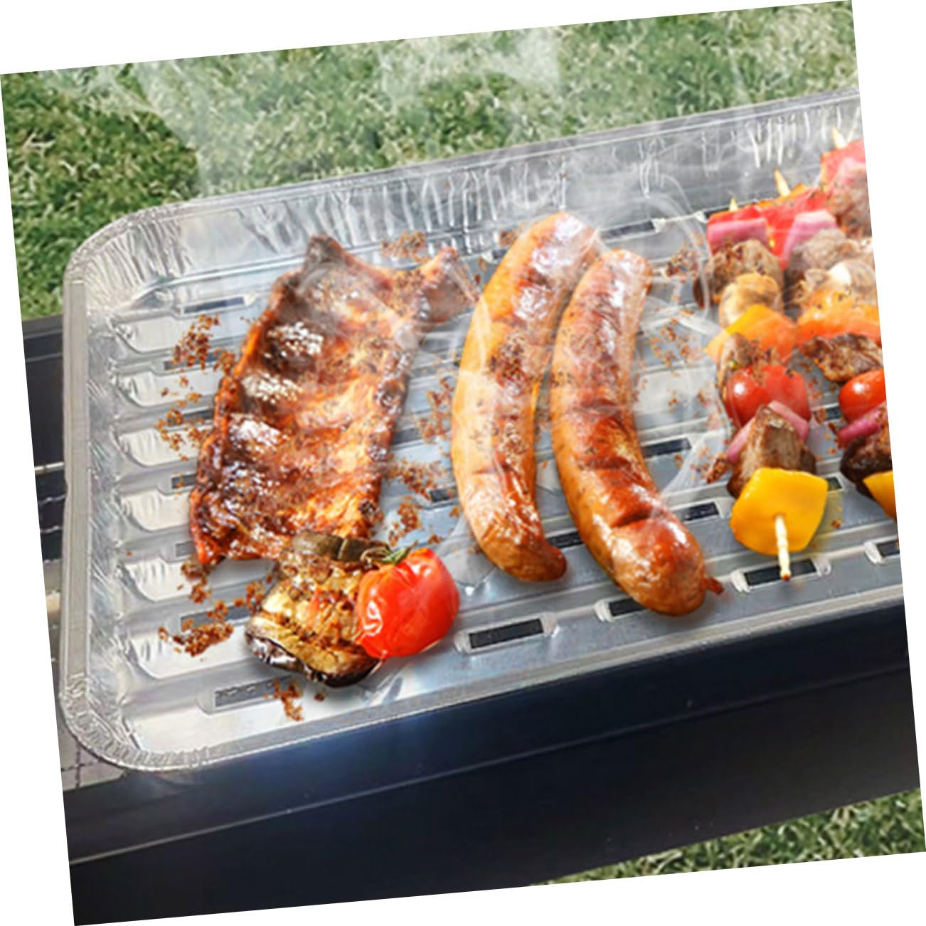 Mipcase 10Pezzi Padelle Usa e Getta Resistente Alle Temperature per Barbecue Carne