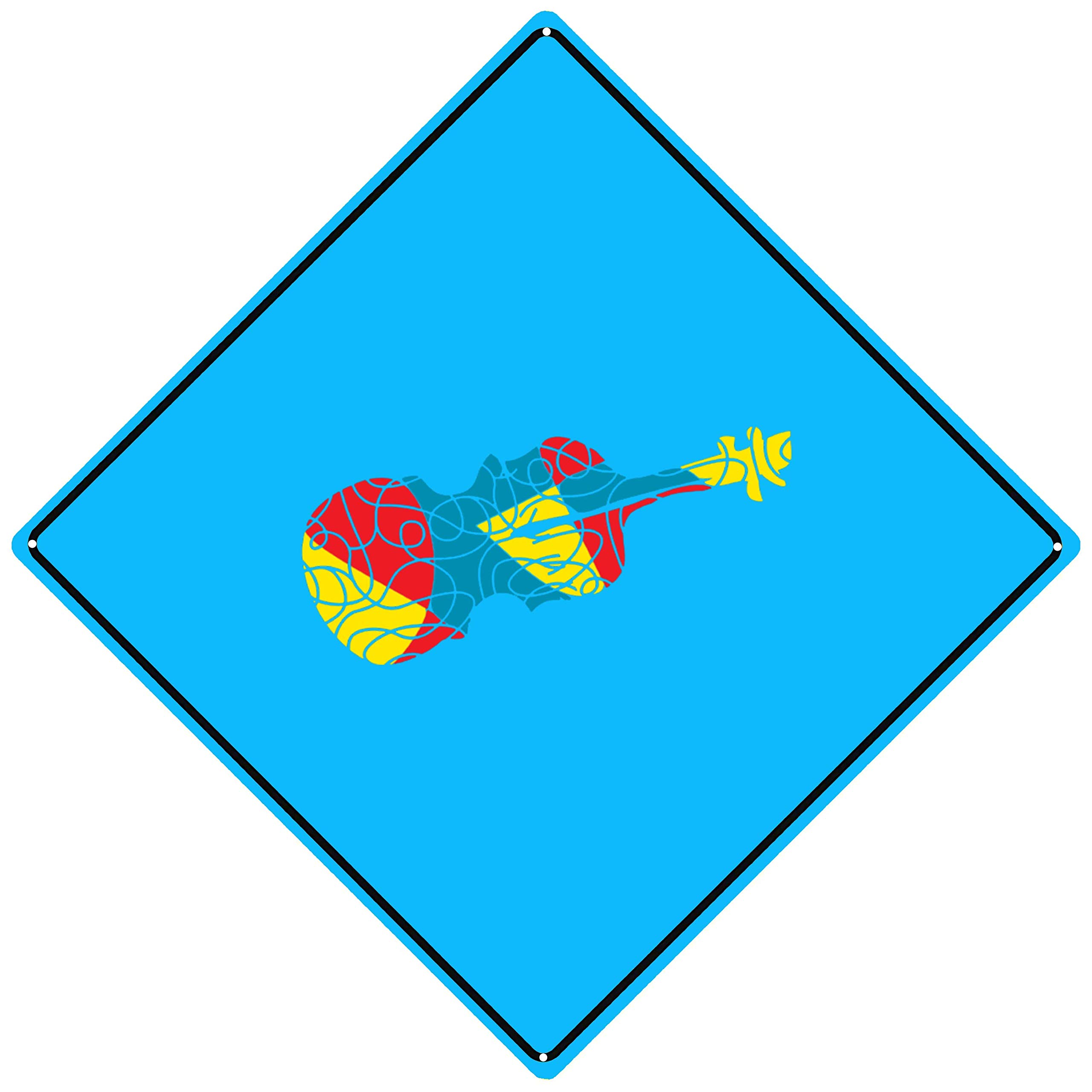 EADFH Abstract Colorful Violin Vintage Retro Metal Sign Wall Plaque Novelty Gift Advertising Painting Art Nostalgic Tin Poster Deco