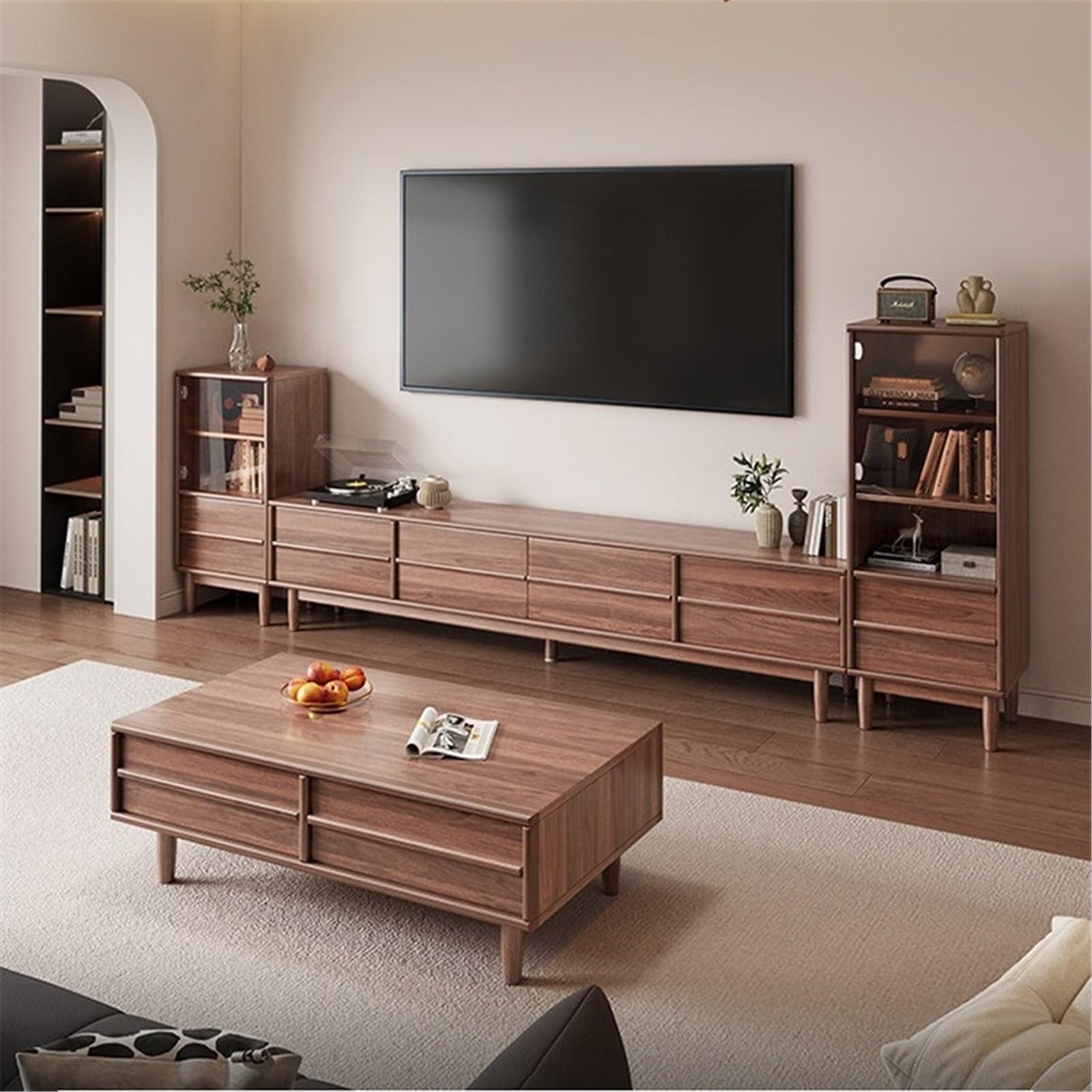 Soporte TV Pared Soporte for TV, Estante Central de Entretenimiento, Consola Moderna con Almacenamiento for Sala Estar Mueble de TV con estantes