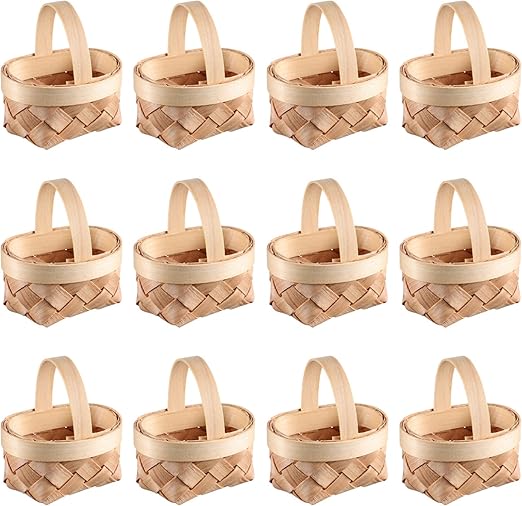 Amazon.com: 24PCS Mini Woven Baskets with Handles for Party Favors Crafts Decor, Small Woven ...