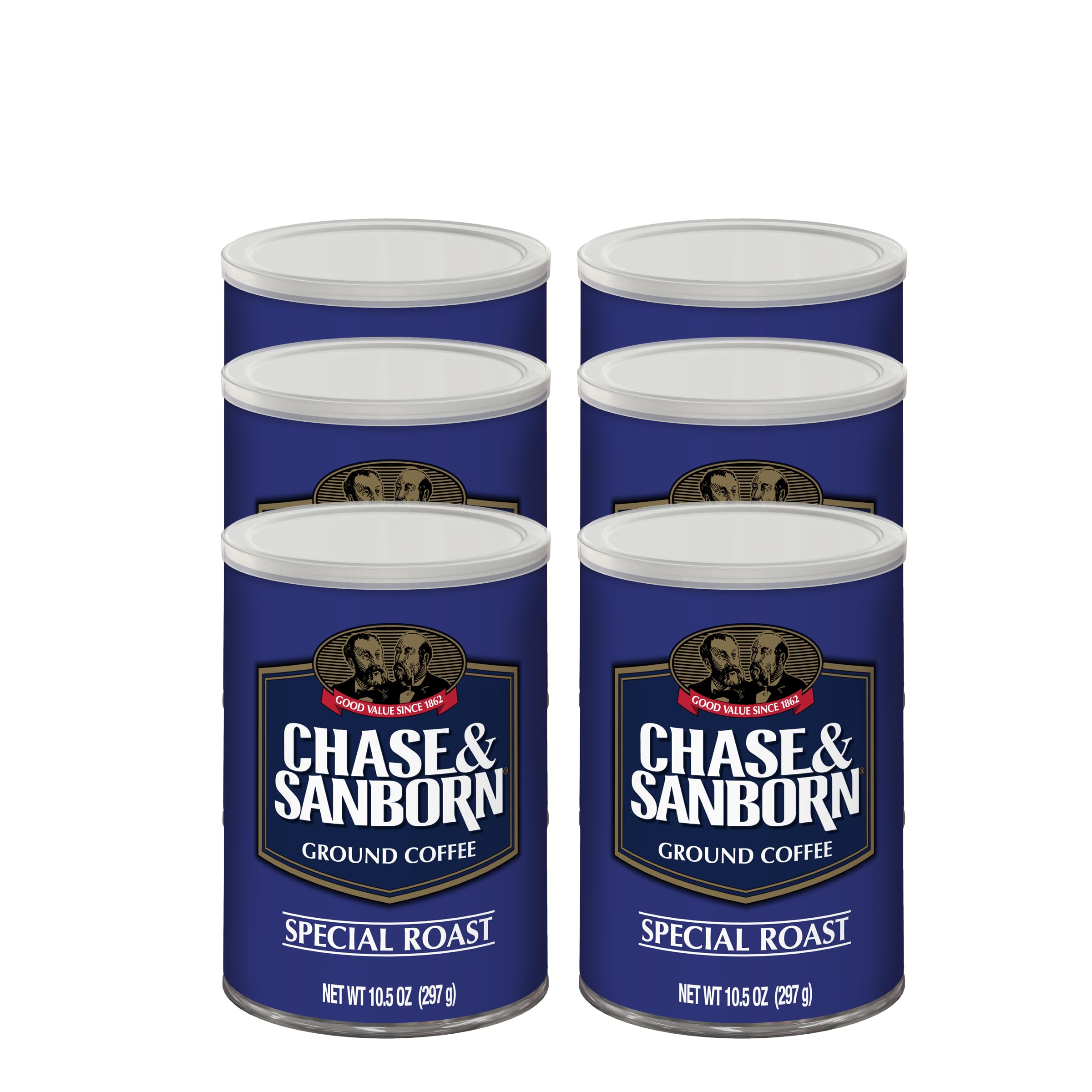 Chase & Sanborn Coffee, Special Roast Ground Coffee, Medium Roast, 10.5oz Can, Pack of 6