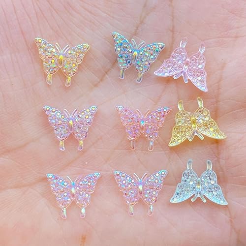 Miniatura 2 de Brillantes 100 dijes de labios 3D Kawaii, mini diamantes de imitación para uñas, gemas acrílicas con purpurina, arte de uñas, joyería de manicura,