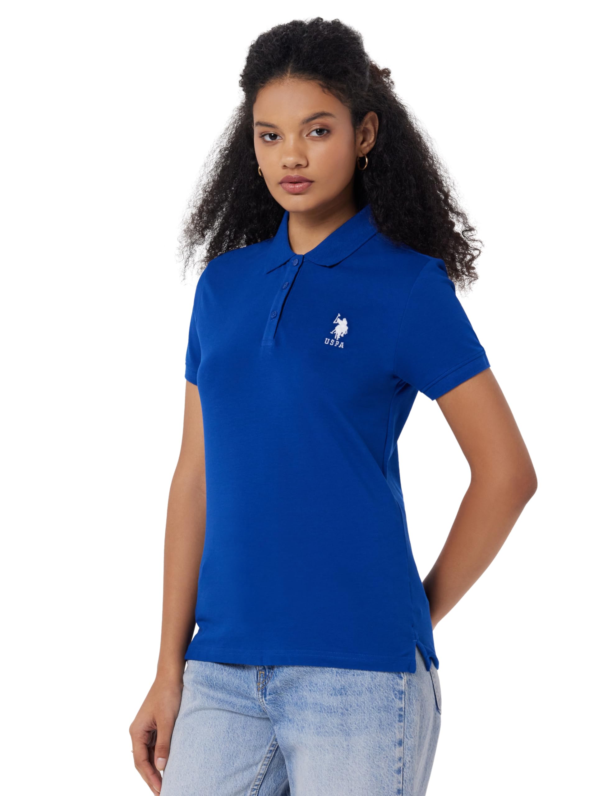 u.s. polo assn. Women Cotton Solid Regular Fit Polo Shirt-picture-49