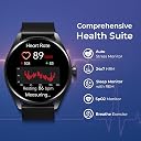 Titan Crest 1.43” AMOLED Smart Watch with BT Calling, AI Morning Briefs, Functional Crown, Health Tracking, Aluminium Body, 100+ Sports Modes, Smartwatch for Men and Women - Black Mesh Strap gallery image
