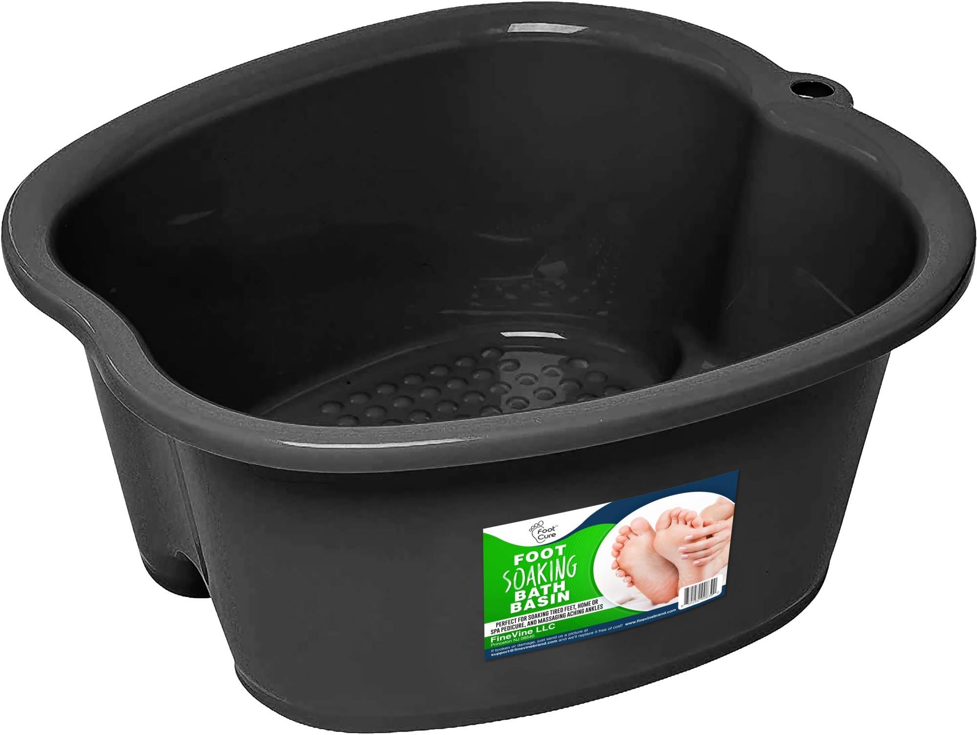 Foot Soaking Bath Basin - Large Size for Soaking Feet, Best Pedicure At Home Spa Treatment - Callus, Fungus and Dead Skin Remover, Enjoy Hot Water Foot Massager, Scrubbing in This Tub/Bucket - Gray