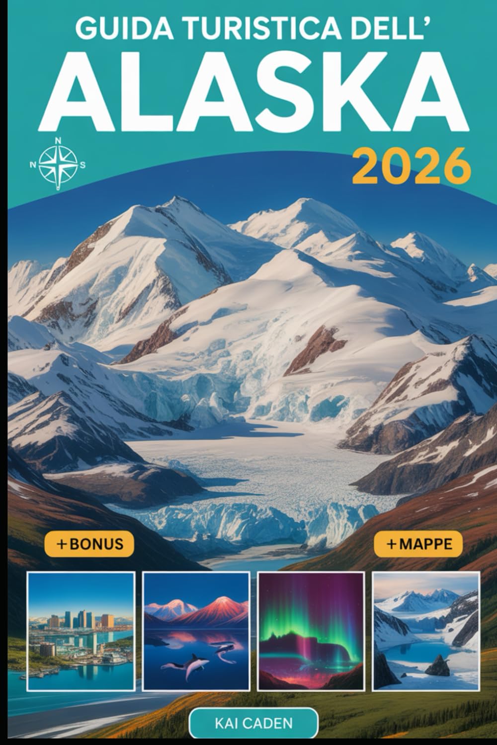 Guida turistica dell'Alaska 2026: Esplora Anchorage, il Parco Nazionale di Denali, i fiordi di Kenai, Juneau, Fairbanks, i ghiacciai, le avventure ... nel più grande stato degli Stati Uniti