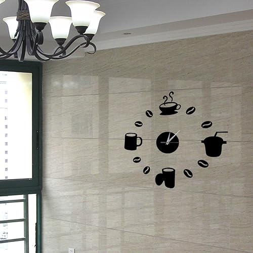 Miniatura 5 de BESPORTBLE Pegatina de pared DIY Silent Watch Calcomanías DIY Reloj de Pared Calcomanías Reloj Etiqueta de Pared Vinilo Móvil 3D Mute Mesa