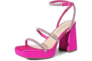 Women's Strappy Glitter Platform Heels