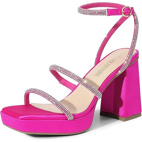 Women's Strappy Glitter Platform Heels