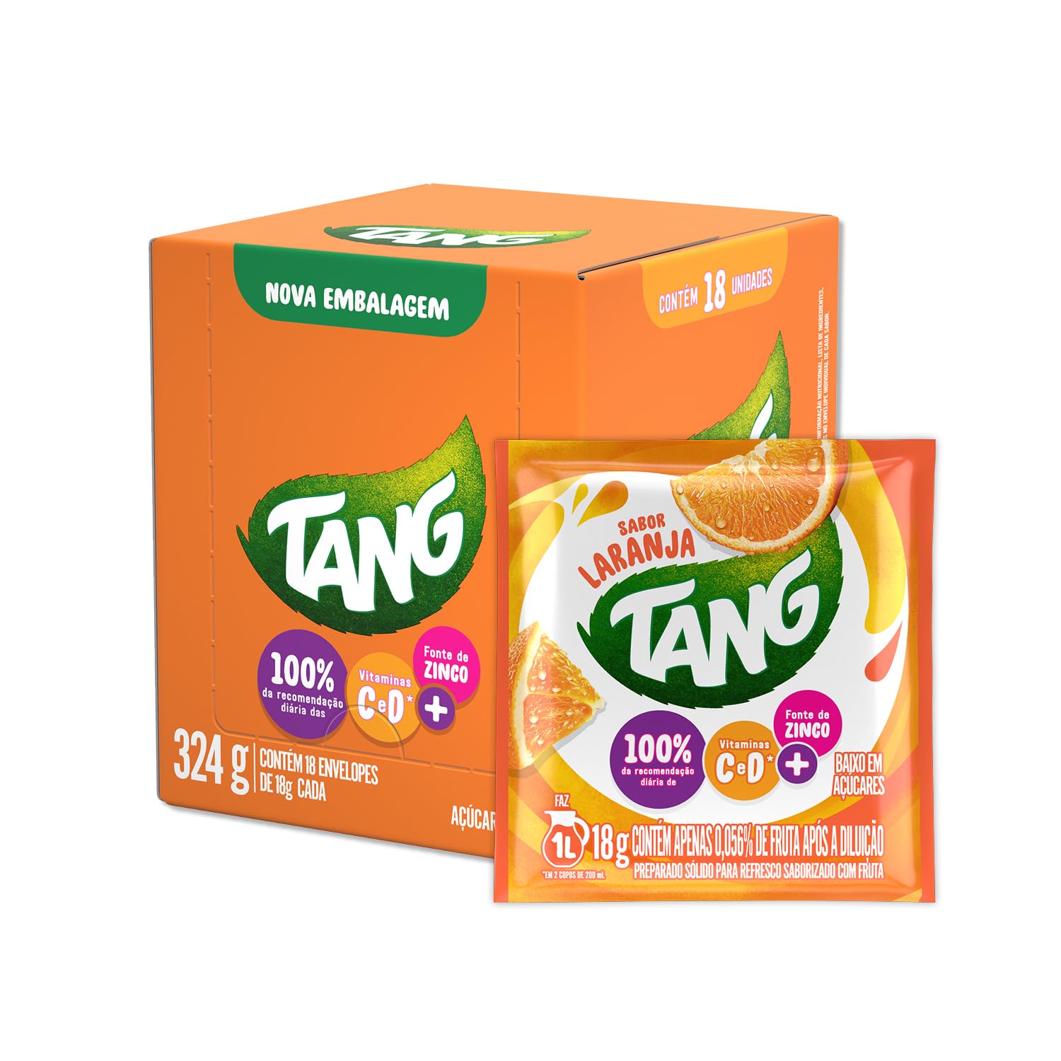 リニューアル濃度up⭐︎CRDP 1ml Tangie Refresco em pó Tang laranja display com 18 unidades de 18g