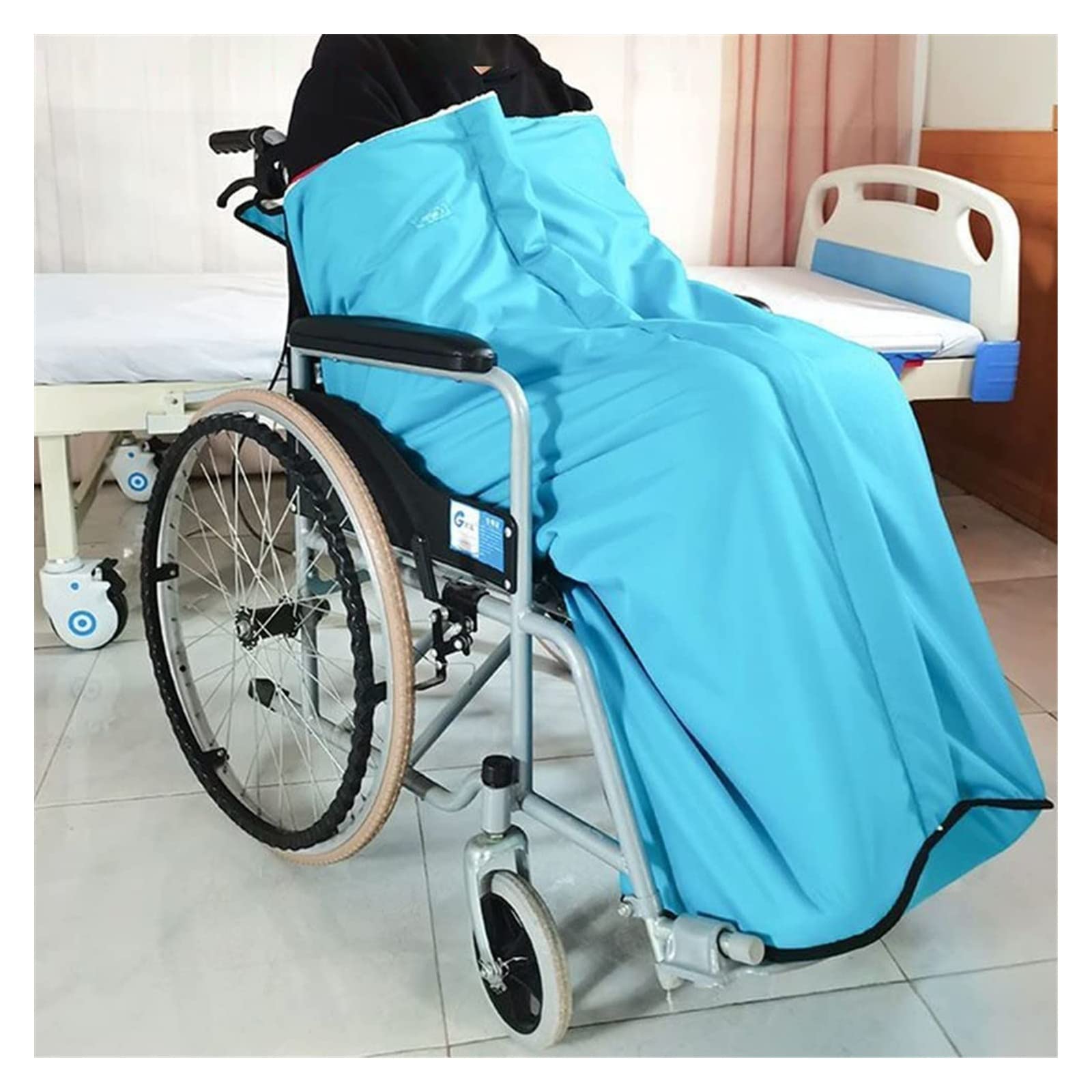 Manta Reutilizable con Cremallera para Silla de Ruedas, Impermeable, Gruesa, Mantiene el Calor, Forro Polar de Felpa, Tirador con Cremallera de Anilla, Funda térmica para