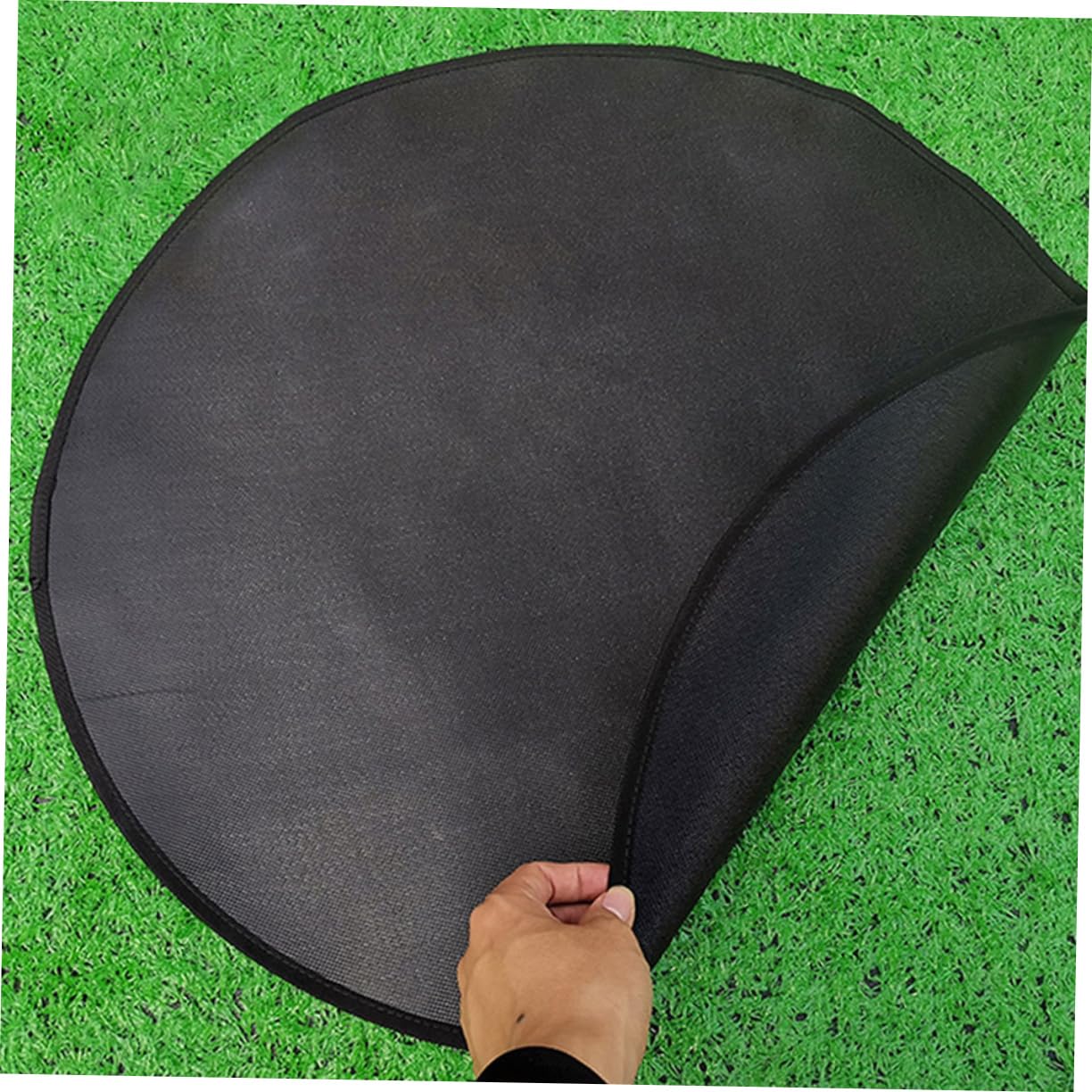Tapis de Feu Extérieur Rond Noir, Silicone et Fibre de Verre