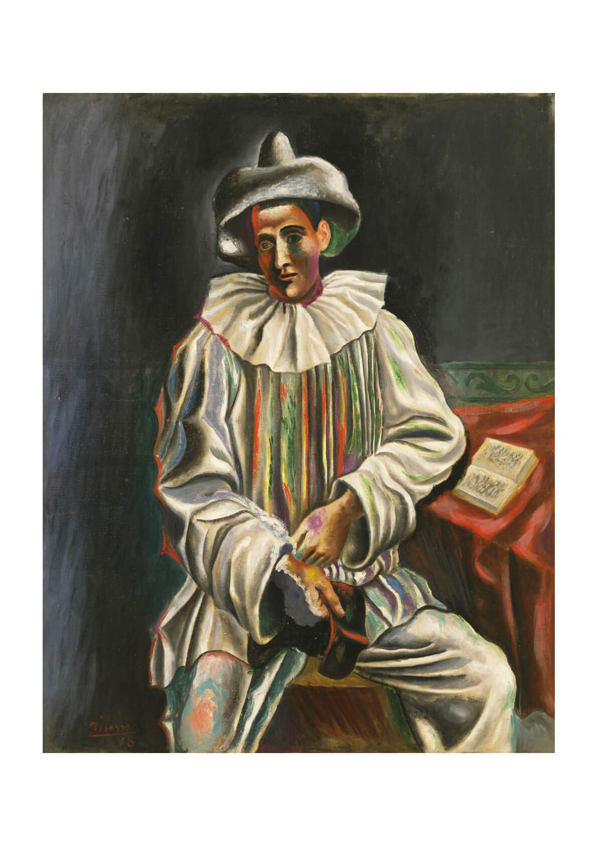 Reproduction Picasso Pierrot grand format avec cadre et finition satinée