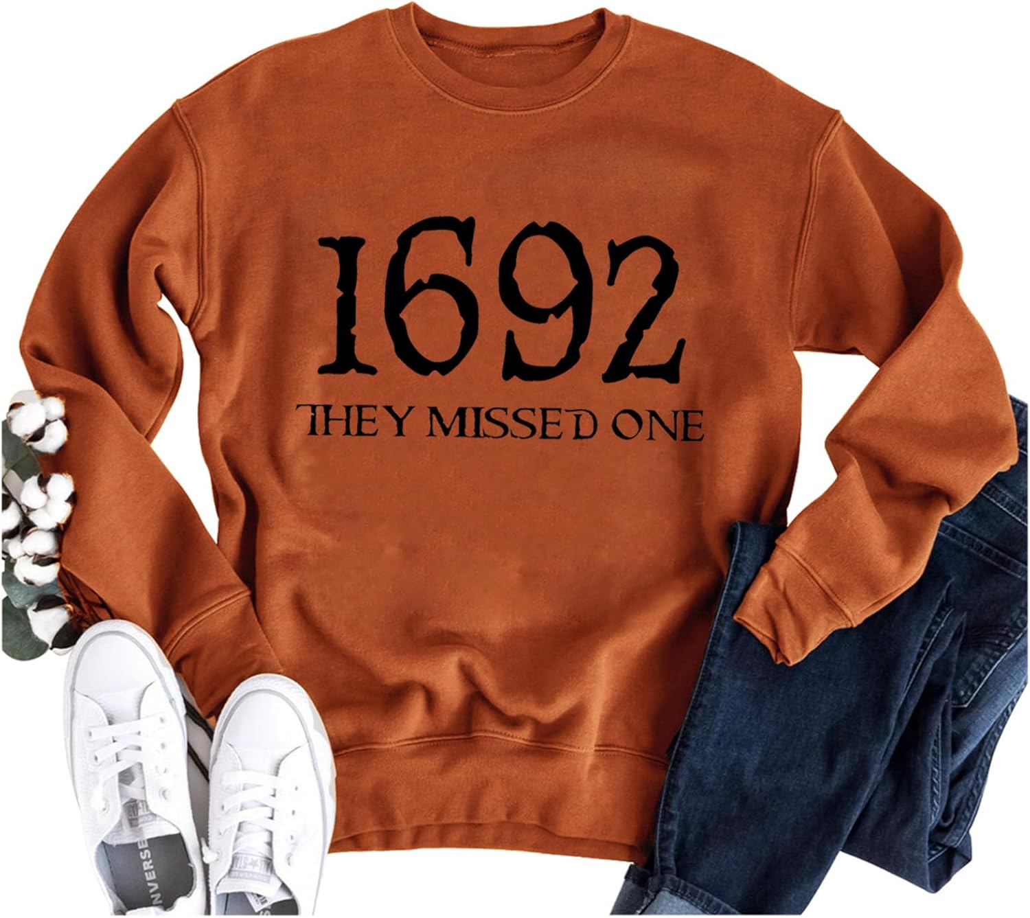CHUNTIANRAN Halloween Sweatshirt for Women 1692 Salem Broom Co Pullover Sweatshirt Witch Lightweight Sweatshirt Outfit - Image 4