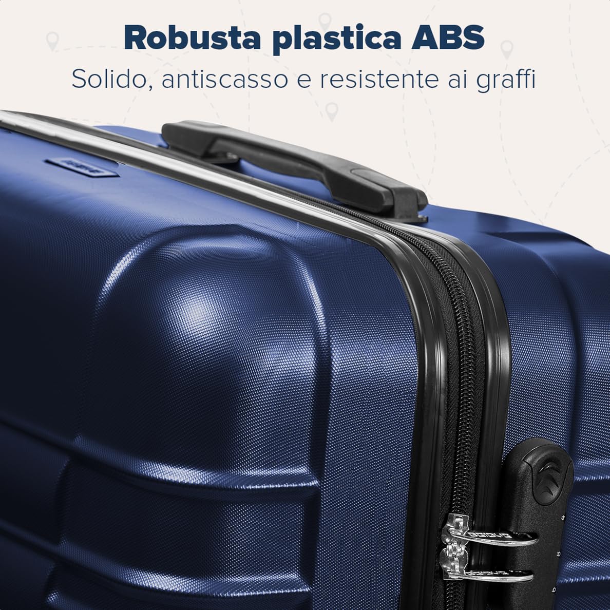 TRVLMORE Trolley Bagaglio a Mano 55x40x20 - Valigia Bagaglio a Mano 55x40x20 - Valigia 10 kg - Valigie Trolley - Valigia Piccola - Trolley da Cabina - Trolley da Viaggio - Blu