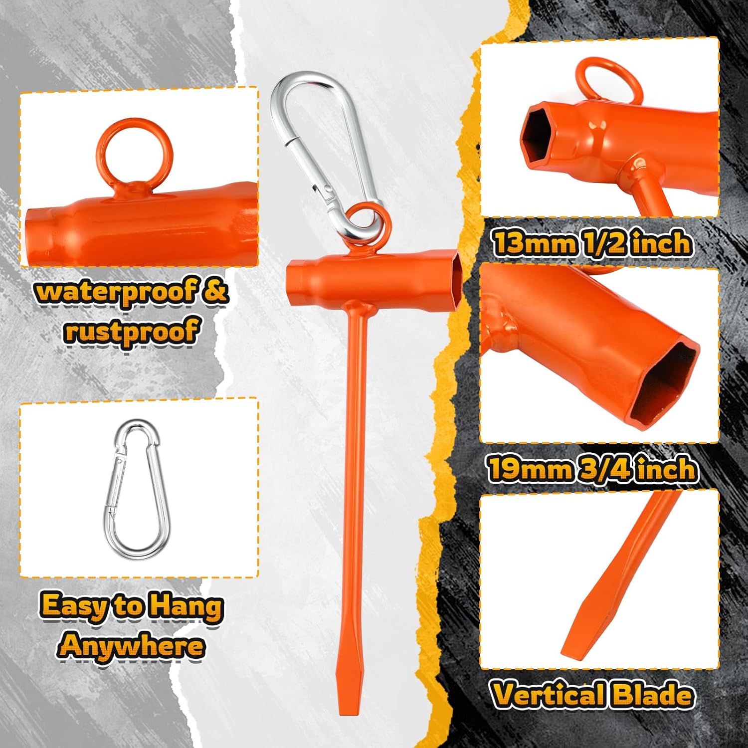 Frienda Chainsaw Maintenance Tool Kit Including 3 Chainsaw T Bar Wrench 13 by 19 mm with 2 Hook Replacement Combination Screwdriver and Wrench Tool for Saws Chains Nuts Plug for Foresters