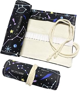 Custodia per Avvolgere la Matita di Tela, DOITEM 72 Buche Custodia di Archiviazione per Porta Rotolo Colorata per Artista, Scuola, Ufficio (16)