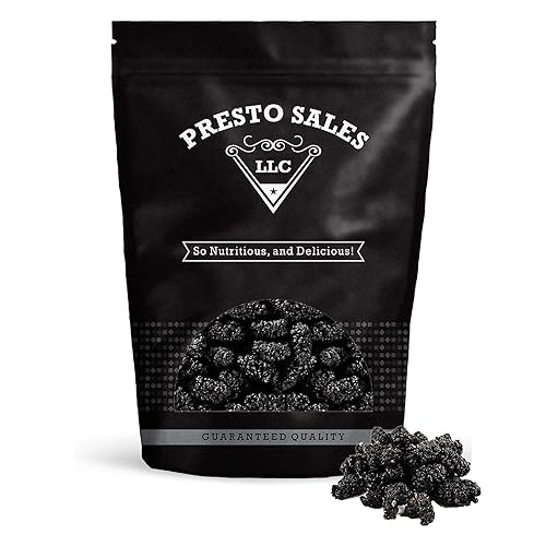 Presto Sales LLC - Moras frescas secas negras  Sin azúcar añadido, delicioso, calidad, vegano, fácil de usar, aperitivo, saludable, ingrediente, disponible en Yaxa Peru