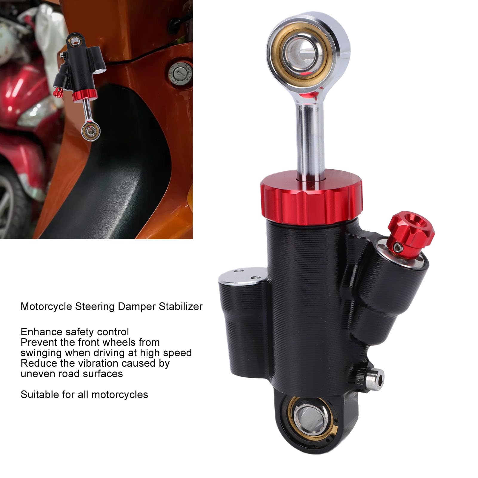 Uniwersalny Tłumik Kierownicy Motocykla, Stabilizator ze Stopu