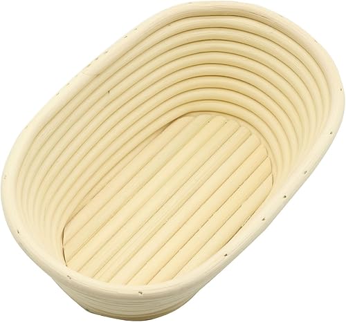 Vista 5 de BetterJonny Cesta ovalada de 8 pulgadas para pan, cesta de ratán a prueba de masa de pan artesanal, combo de forro para panaderos profesionales