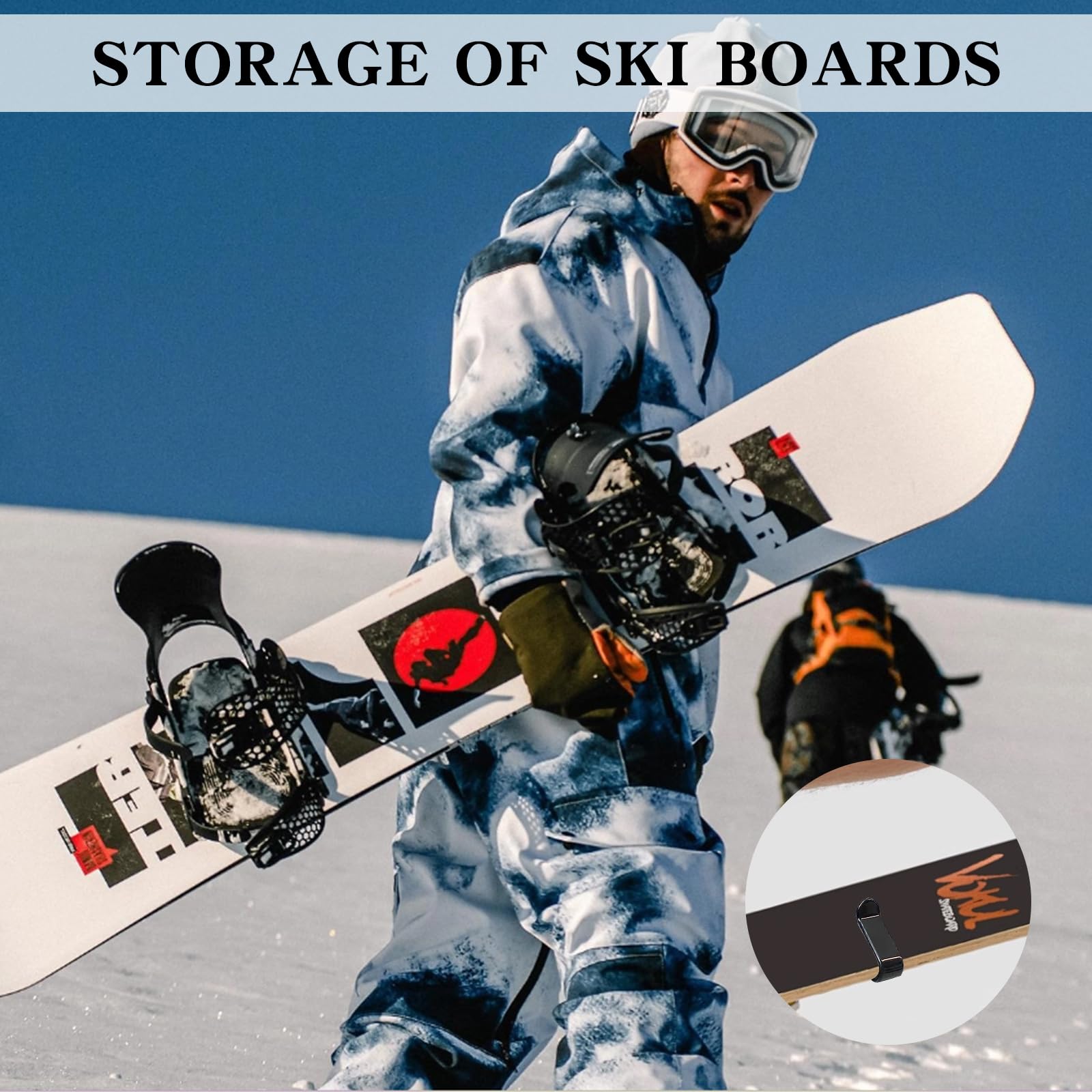 Soporte de Pared para monopatín Negro con Tornillos de fijación para Snowboard, Longboard, esquís