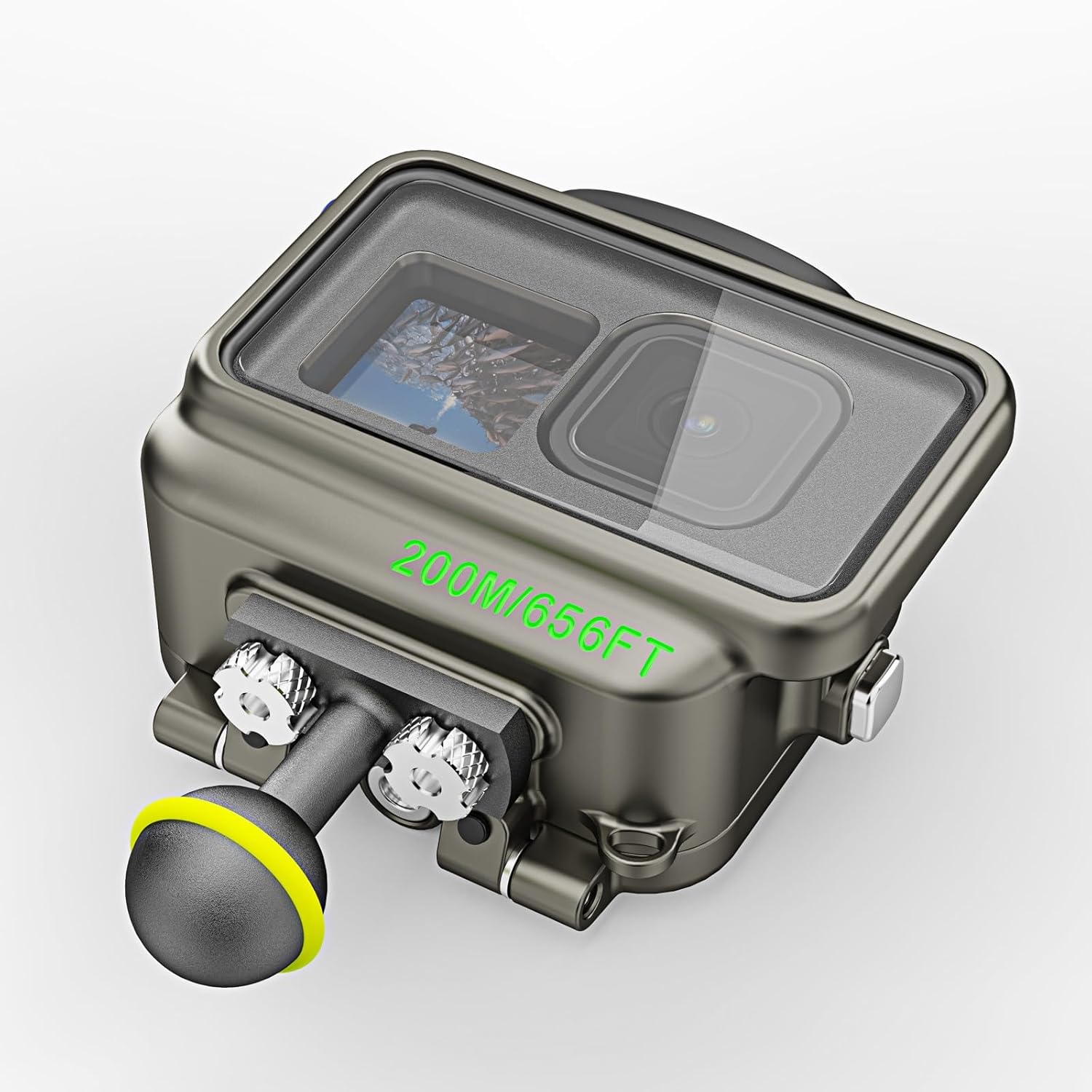 SeaFrogs Aluminum Alloy Waterproof Action Camera Housing for GoPro Hero 12/11/10/9, [200M/656FT] Underwater Camera Case for Video Recording of Scuba Diving, Surfing, Rowing, Skiing, Snorkeling
