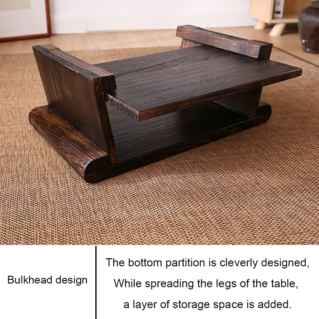 End Tables Low Table Coffee Table 2-Tier W/Storage Shelf Retro