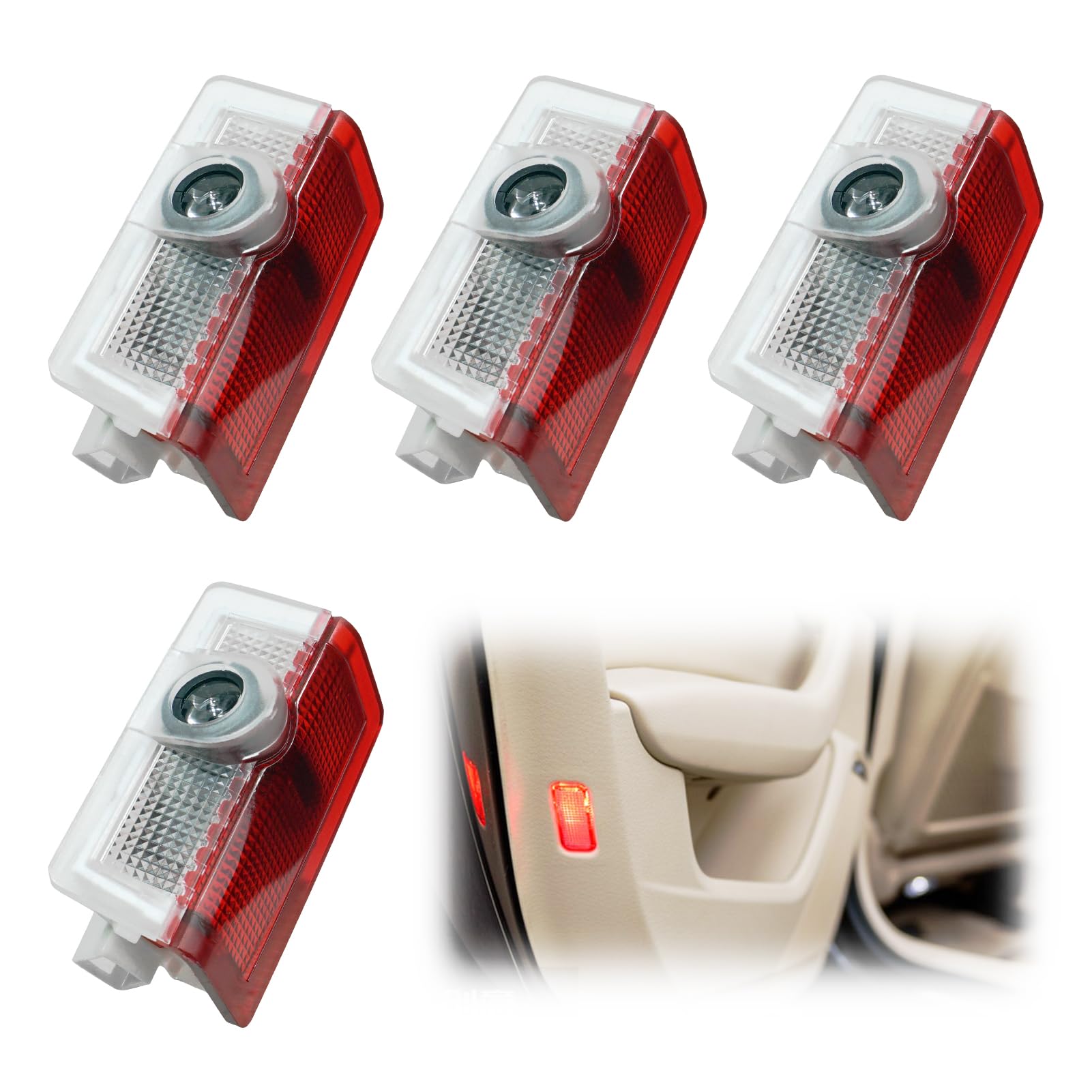 Lot de 4 éclairages de porte de voiture avec logo - Projecteur LED - Pour A B C E M G AMG er W166 W176 W177 W205 W212 W213 W218