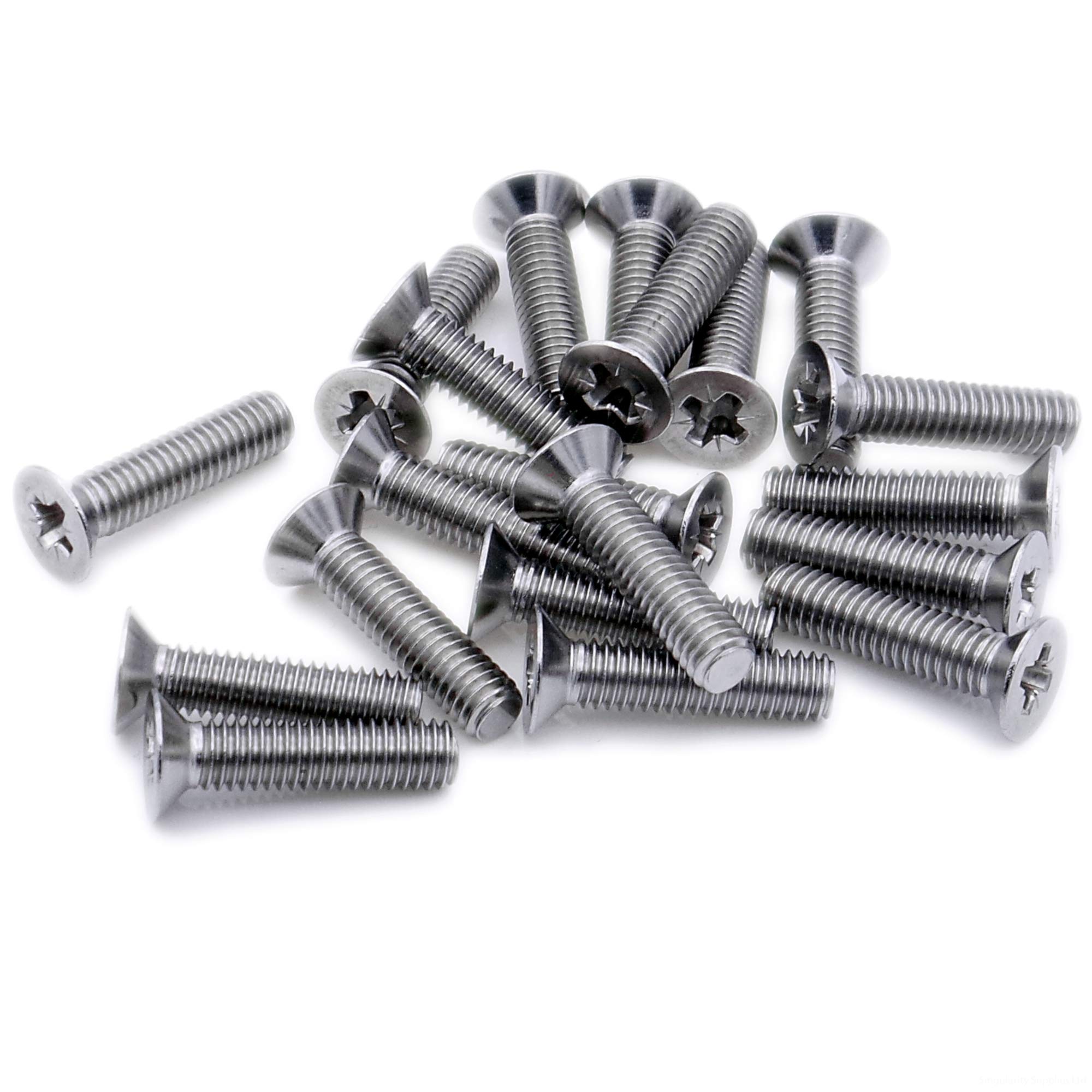 Singularity Supplies M2 (2Mm X 20Mm) Pozi Countersunk Machine Screw (Bolt) - Stainless Steel (A2) (Pack Of 20)