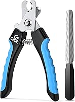 VIWIK Professional Dog Nail Clippers for Large Medium Dogs Cats - Quick Sensor Safety Guard & Nail File, Blue Pet Grooming Trimmers