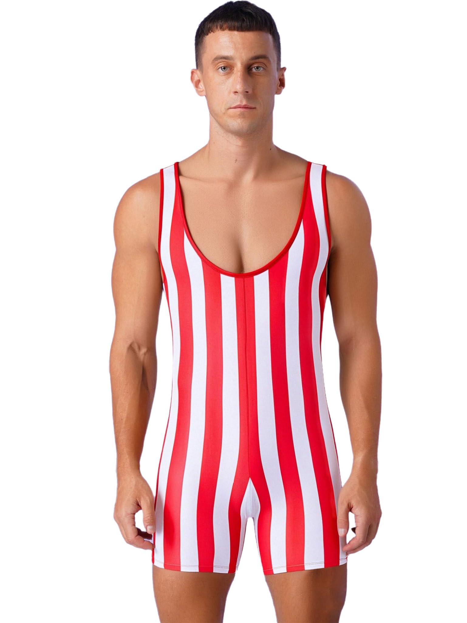 Lejafay Herren Wrestling Body Singlet Sportlich Einteiliger Bademode Triathlon Einteilig Fitnessstudio Fitness Workout Outfits Sport-Overall