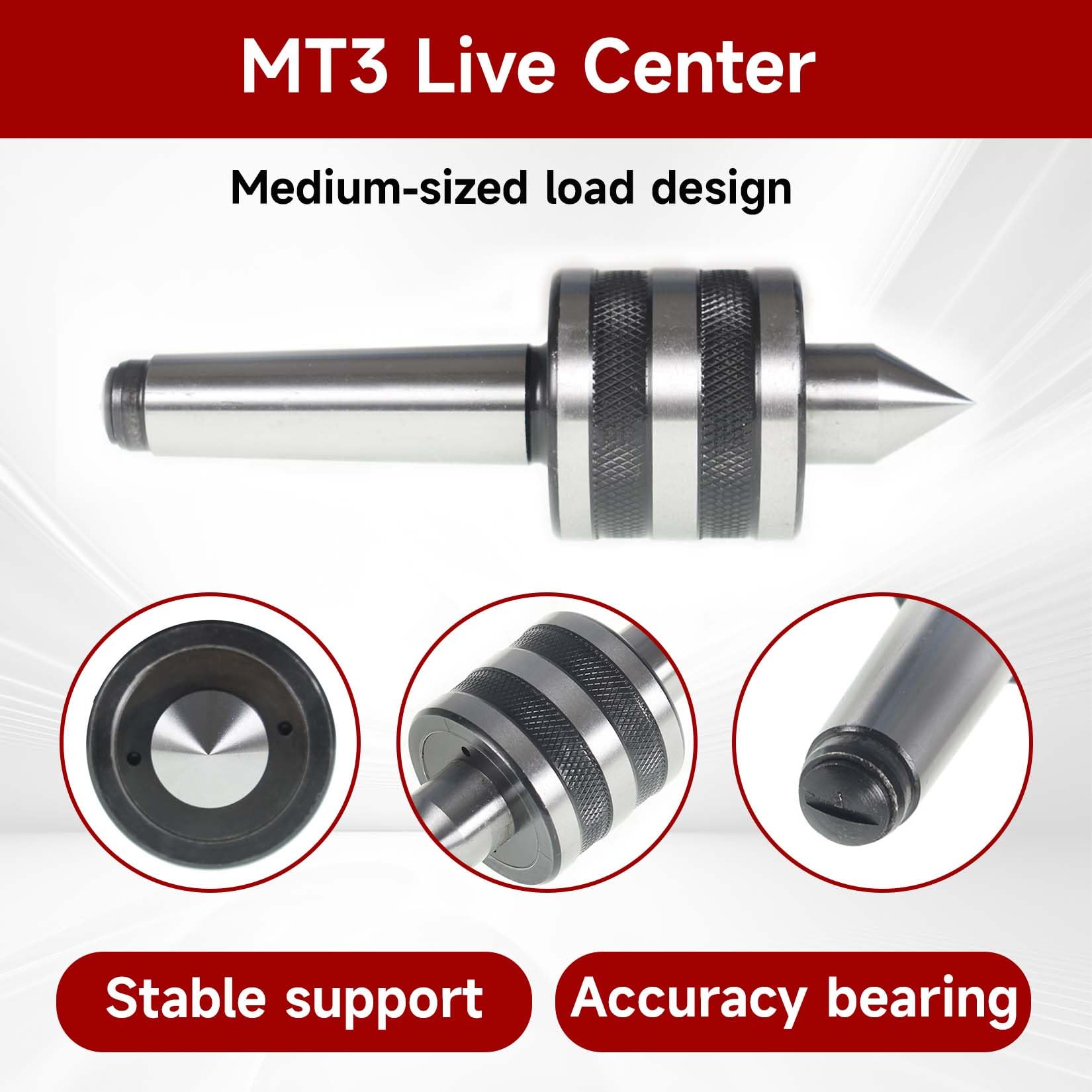 MT3 Live Center - High Accuracy for Lathes -5 MT3 Live Center - High Accuracy for Lathes -5