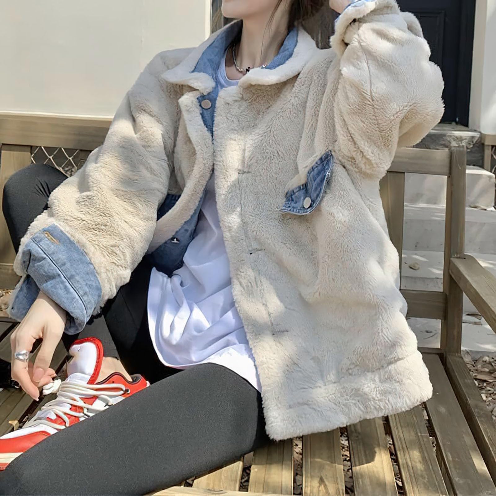 Genérico Chaquetas Vaqueras De Mujer,Chaqueta Vaquera Desgastada Lavada Con Bordes Para Mujer