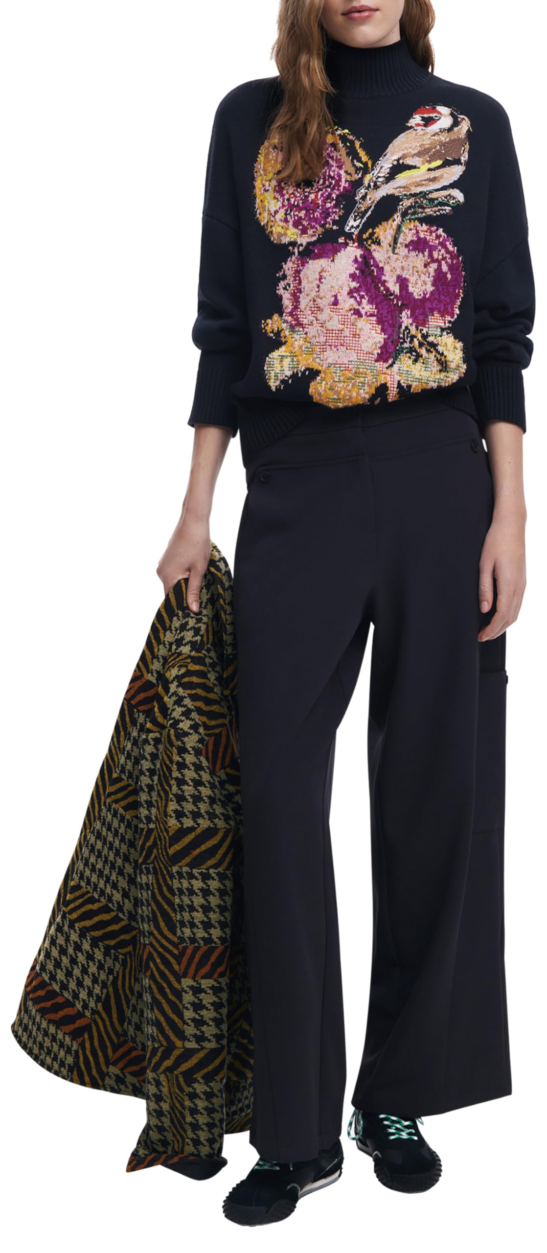 Desigual Damen 25wwjf04 Pullover, Schwarz, M EU