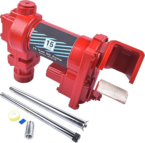 Miniatura 5 de 12V 15 GPM bomba de transferencia de combustible de alto flujo para gas diesel queroseno licores minerales Heptano Biodiesel