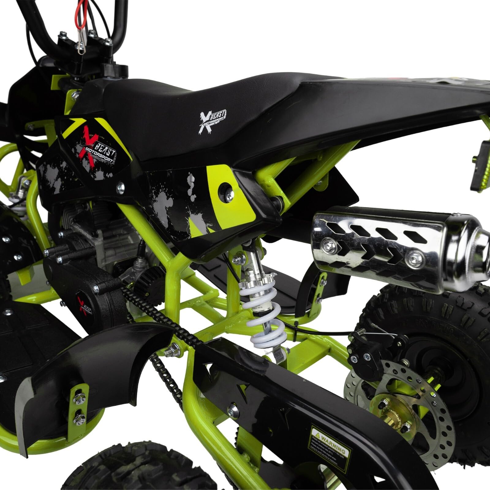 Benzynowy mini quad dla dzieci o pojemności 50 cm³ – jasnozielony 2-suwowy benzynowy ciągnięcie start terenowy ATV czterokołowy – benzynowy ATV z napędem na 4 koła, do jazdy na