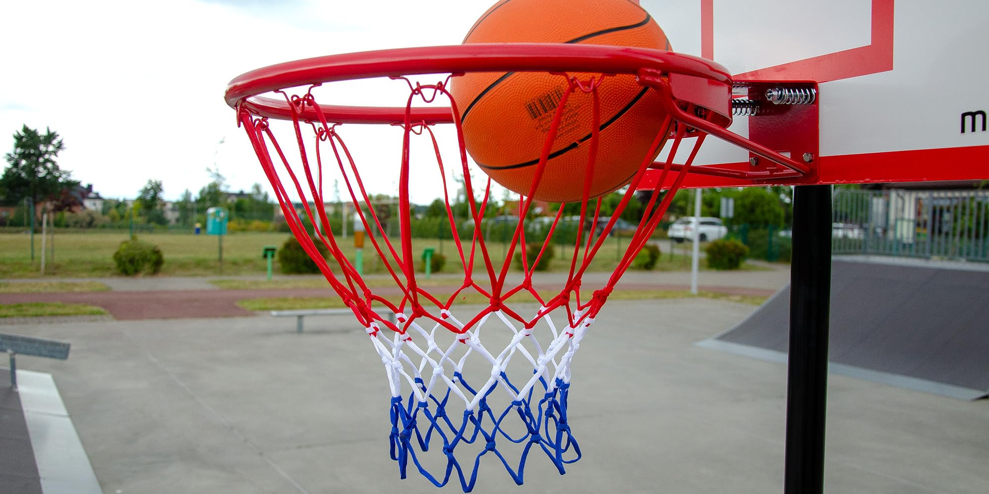 molti Canestro da basket, montaggio a parete, Ø 45 cm, anello da basket con rete per bambini, adulti, per esterni e interni
