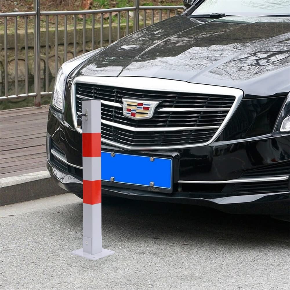 Melko Poteau de parking pliable avec 3 clés et ancrage au sol