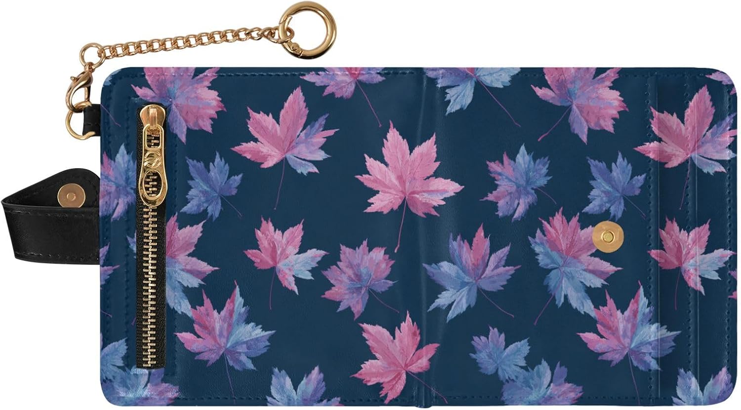 Ladies Folding Coin Wallet Fancy Style Maple Leaf Denim Premium PU Leather Wallet for Girls Women Ladies image 2