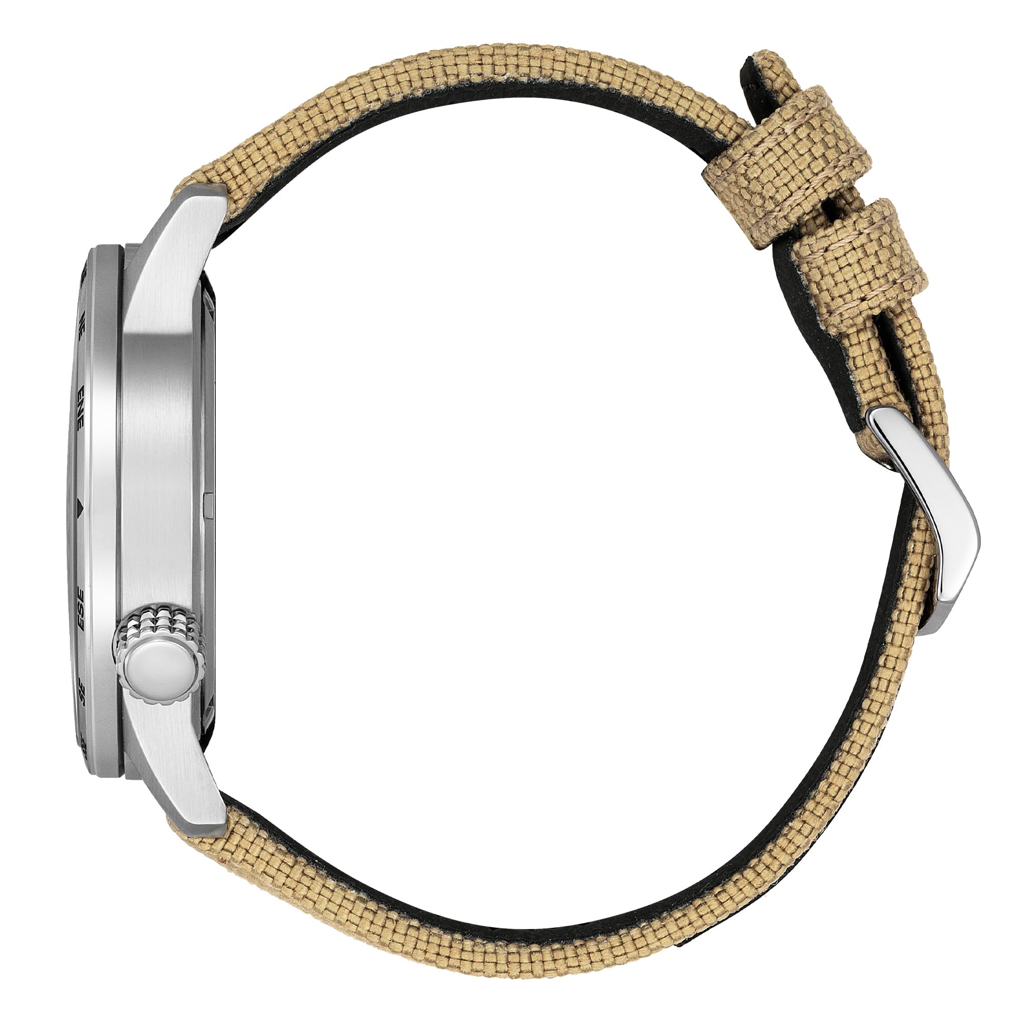 Citizen Orologio analogico unisex con cinturino in pelle BM7550-10E, Argento