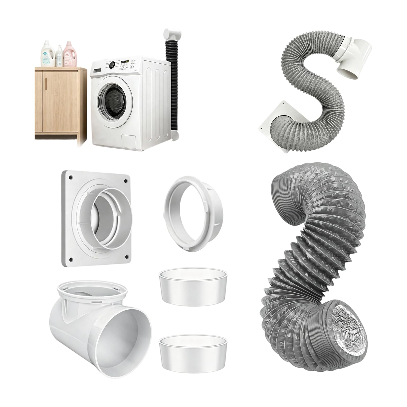 Conjunto de ventilación para secadora con diseño a prueba de fugas y