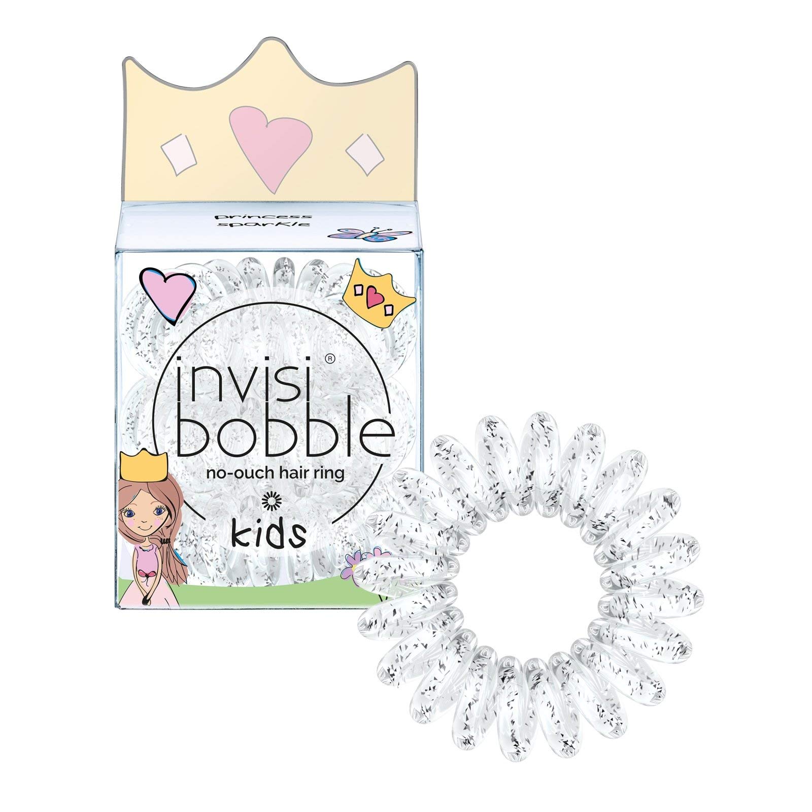 Invisibobble Princess Sparkle: Kids Sparkle Hair Tie, 3 Count